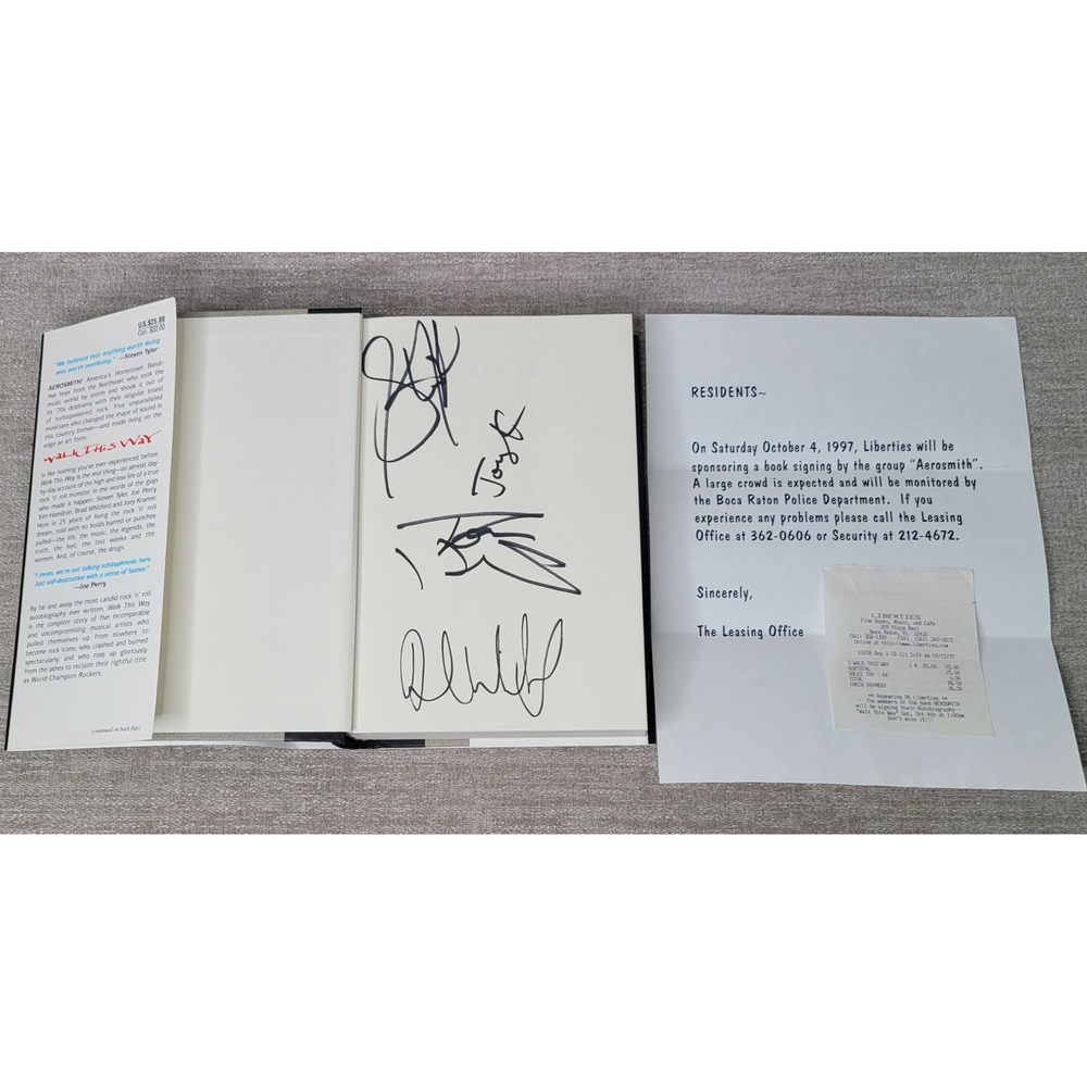 Aerosmith Signed Walk This Way Autobiography First Edition Hardcover Provenance